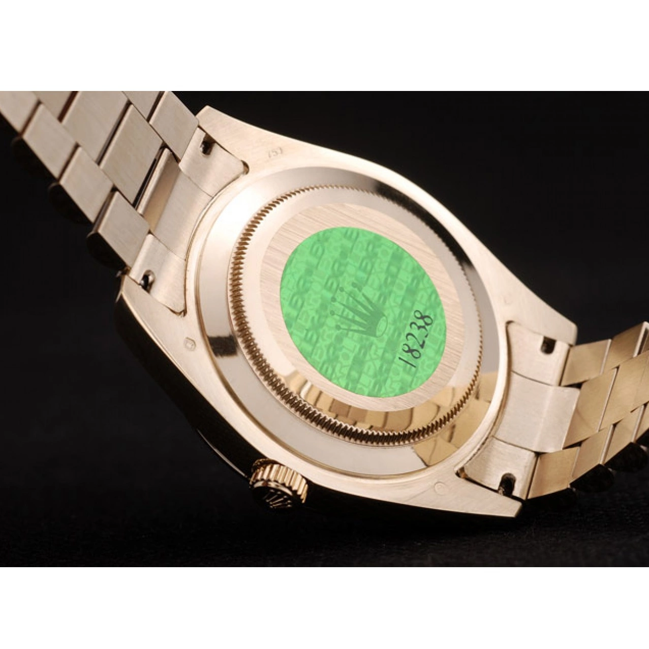 Aaa fake watches Swiss Ribbed Gold Steel Rolex Dial Bezel Stainless DayDate 41997 Gold 0814